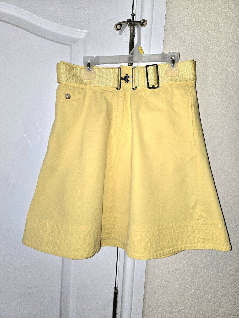 Ralph Lauren Chino Yellow A-Line Skirt with Belt Pickets